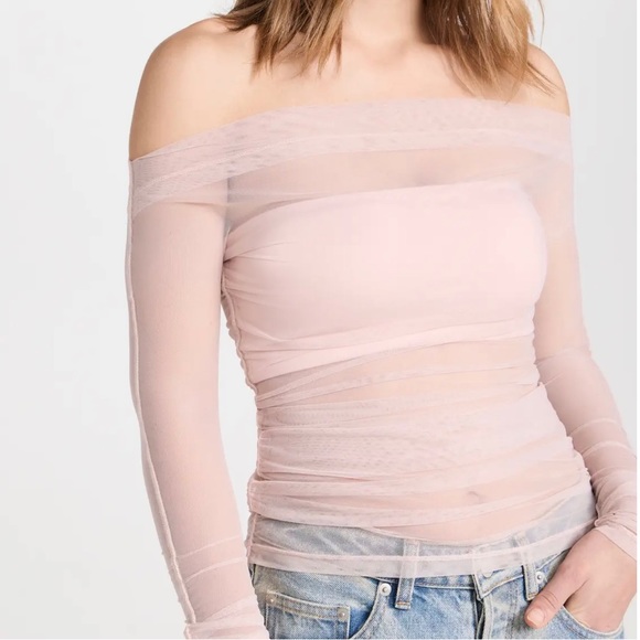 Brand New- Pixie Market Lydia Off The Shoulder Top in Dusty Pale Pink πβ¨ - Picture 7 of 12